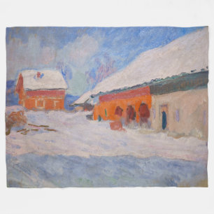 Claude Monet - Norwegen, Rote Häuser in Bjornegaar Fleecedecke