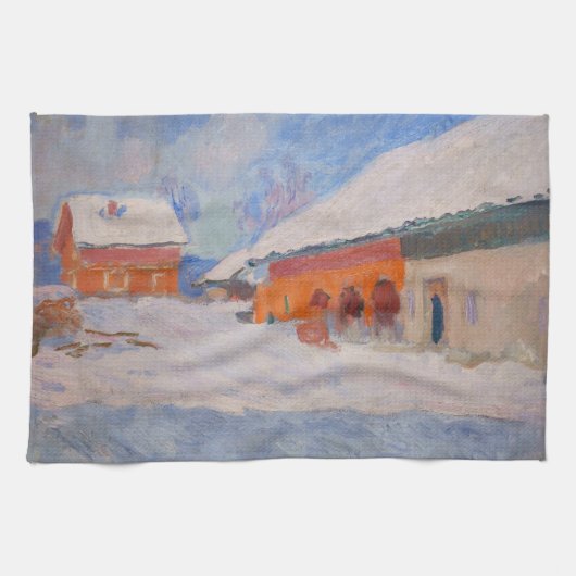 Claude Monet - Norwegen, Rote Häuser in Bjornegaar Geschirrtuch (Horizontal)
