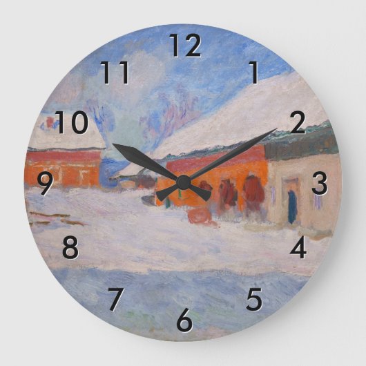 Claude Monet - Norwegen, Rote Häuser in Bjornegaar Große Wanduhr (Vorderseite)
