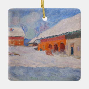 Claude Monet - Norwegen, Rote Häuser in Bjornegaar Keramikornament