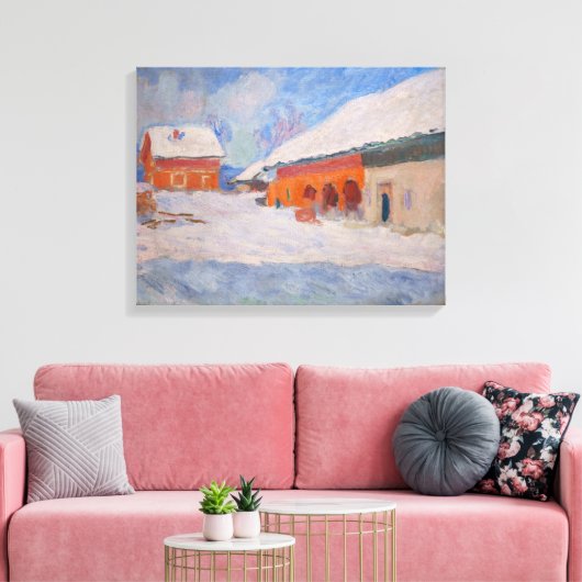 Claude Monet - Norwegen, Rote Häuser in Bjornegaar Leinwanddruck (Insitu (Wohnzimmer))
