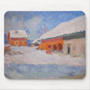 Claude Monet - Norwegen, Rote Häuser in Bjornegaar Mousepad