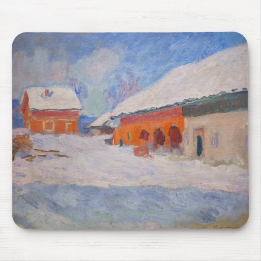 Claude Monet - Norwegen, Rote Häuser in Bjornegaar Mousepad (Vorne)