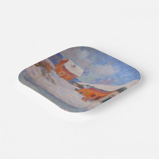 Claude Monet - Norwegen, Rote Häuser in Bjornegaar Pappteller (Gewinkelt)