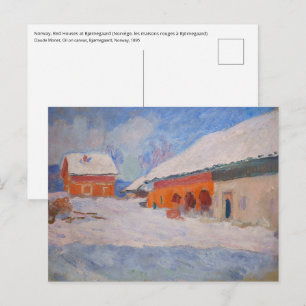 Claude Monet - Norwegen, Rote Häuser in Bjornegaar Postkarte