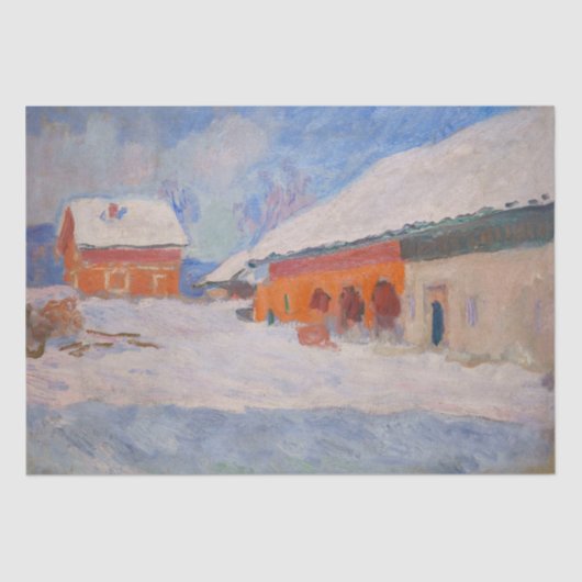 Claude Monet - Norwegen, Rote Häuser in Bjornegaar Seidenpapier (Vorderseite)