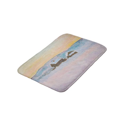 Claude Monet - Norwegische Landschaft, Blaue Häuse Badematte (Schrägansicht)