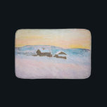 Claude Monet - Norwegische Landschaft, Blaue Häuse Badematte<br><div class="desc">Norwegen Landschaft,  Blaue Häuser / Paysage de Norvege,  Les Maisons Bleues von Claude Monet 1895</div>