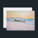 Claude Monet - Norwegische Landschaft, Blaue Häuse Dankeskarte<br><div class="desc">Norwegen Landschaft,  Blaue Häuser / Paysage de Norvege,  Les Maisons Bleues von Claude Monet 1895</div>