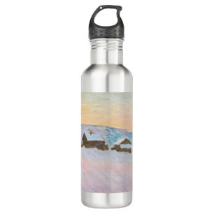 Claude Monet - Norwegische Landschaft, Blaue Häuse Edelstahlflasche