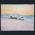Claude Monet - Norwegische Landschaft, Blaue Häuse Fleecedecke<br><div class="desc">Norwegen Landschaft,  Blaue Häuser / Paysage de Norvege,  Les Maisons Bleues von Claude Monet 1895</div>