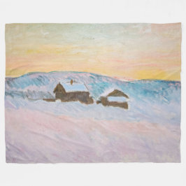 Claude Monet - Norwegische Landschaft, Blaue Häuse Fleecedecke