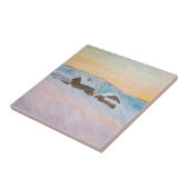 Claude Monet - Norwegische Landschaft, Blaue Häuse Fliese (Seite)