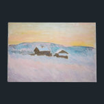 Claude Monet - Norwegische Landschaft, Blaue Häuse Fußmatte<br><div class="desc">Norwegen Landschaft,  Blaue Häuser / Paysage de Norvege,  Les Maisons Bleues von Claude Monet 1895</div>