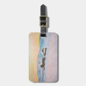 Claude Monet - Norwegische Landschaft, Blaue Häuse Gepäckanhänger (Vorderseite vertikal)