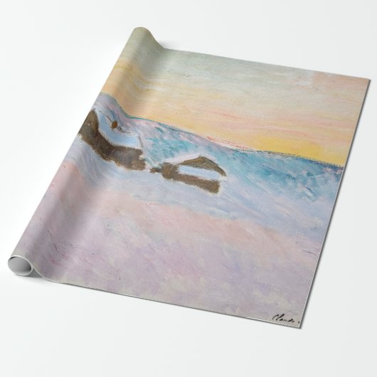 Claude Monet - Norwegische Landschaft, Blaue Häuse Geschenkpapier (Ungerollt)