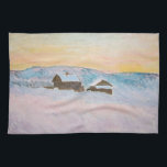 Claude Monet - Norwegische Landschaft, Blaue Häuse Geschirrtuch<br><div class="desc">Norwegen Landschaft,  Blaue Häuser / Paysage de Norvege,  Les Maisons Bleues von Claude Monet 1895</div>