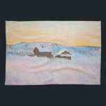 Claude Monet - Norwegische Landschaft, Blaue Häuse Geschirrtuch<br><div class="desc">Norwegen Landschaft,  Blaue Häuser / Paysage de Norvege,  Les Maisons Bleues von Claude Monet 1895</div>