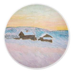Claude Monet - Norwegische Landschaft, Blaue Häuse Keramikknauf