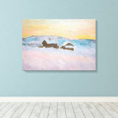 Claude Monet - Norwegische Landschaft, Blaue Häuse Leinwanddruck (Insitu (Holzboden))