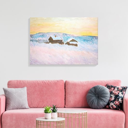 Claude Monet - Norwegische Landschaft, Blaue Häuse Leinwanddruck (Insitu (Wohnzimmer))