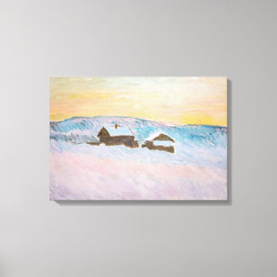 Claude Monet - Norwegische Landschaft, Blaue Häuse Leinwanddruck