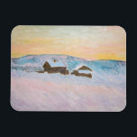 Claude Monet - Norwegische Landschaft, Blaue Häuse Magnet<br><div class="desc">Norwegen Landschaft,  Blaue Häuser / Paysage de Norvege,  Les Maisons Bleues von Claude Monet 1895</div>