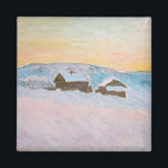 Claude Monet - Norwegische Landschaft, Blaue Häuse Magnet<br><div class="desc">Norwegen Landschaft,  Blaue Häuser / Paysage de Norvege,  Les Maisons Bleues von Claude Monet 1895</div>