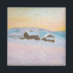 Claude Monet - Norwegische Landschaft, Blaue Häuse Magnet<br><div class="desc">Norwegen Landschaft, Blaue Häuser / Paysage de Norvege, Les Maisons Bleues von Claude Monet 1895</div>