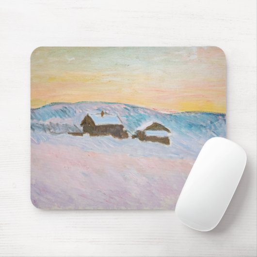 Claude Monet - Norwegische Landschaft, Blaue Häuse Mousepad (Mit Mouse)