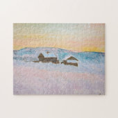 Claude Monet - Norwegische Landschaft, Blaue Häuse Puzzle (Horizontal)