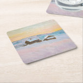 Claude Monet - Norwegische Landschaft, Blaue Häuse Rechteckiger Pappuntersetzer (angewinkelt)