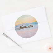 Claude Monet - Norwegische Landschaft, Blaue Häuse Runder Aufkleber (Umschlag)