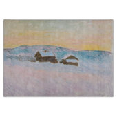 Claude Monet - Norwegische Landschaft, Blaue Häuse Schneidebrett (Vorderseite)