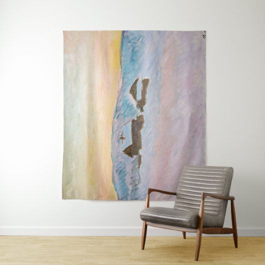 Claude Monet - Norwegische Landschaft, Blaue Häuse Wandteppich (Beispiel)