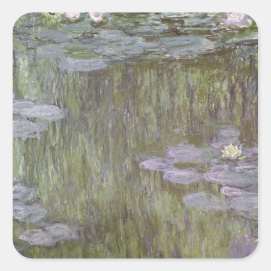 Claude Monet | Nympheas at Giverny, 1918 Quadratischer Aufkleber (Vorderseite)