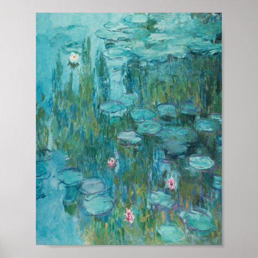 Claude Monet - Nympheas - Gemälde an Lilien Poster (Vorne)