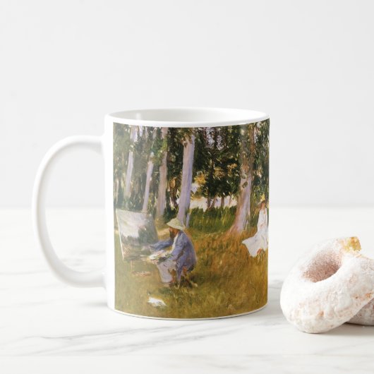 Claude Monet Painting, Edge of a Wood von Sargent Kaffeetasse (Mit Donut)