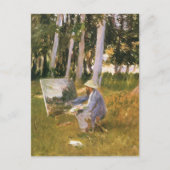 Claude Monet Painting, Edge of a Wood von Sargent Postkarte (Vorderseite)
