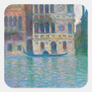 Claude Monet - Palazzo Dario Quadratischer Aufkleber