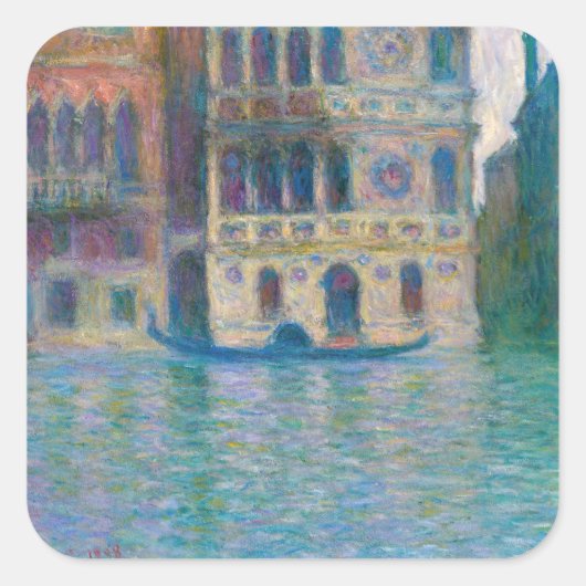 Claude Monet - Palazzo Dario Quadratischer Aufkleber (Vorderseite)