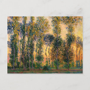 Claude Monet: Pappeln in Giverny bei Sonnenaufgang Postkarte