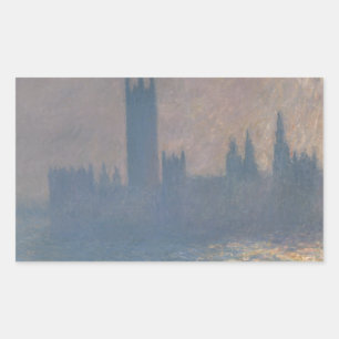 Claude Monet - Parlamentshäuser, Sonnenlicht Rechteckiger Aufkleber
