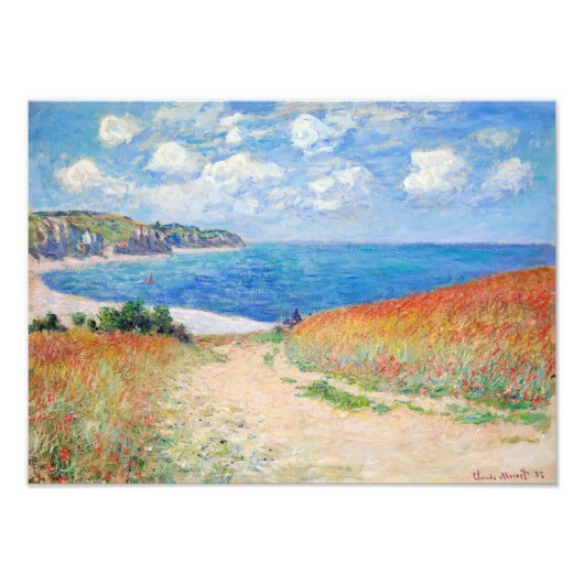 Claude Monet - Pfad der Weizenfelder in Pourville Fotodruck (Vorne)