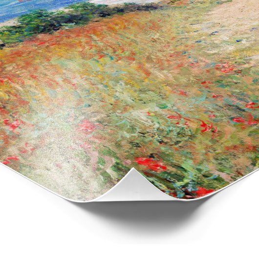 Claude Monet - Pfad der Weizenfelder in Pourville Fotodruck (Ecke)