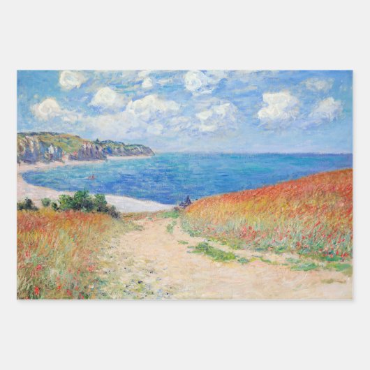 Claude Monet - Pfad der Weizenfelder in Pourville Geschenkpapier Set (Vorderseite 2)