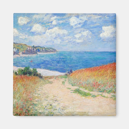 Claude Monet - Pfad der Weizenfelder in Pourville Magnet (Vorne)