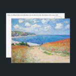 Claude Monet - Pfad der Weizenfelder in Pourville Postkarte<br><div class="desc">Pfad in den Weizenfeldern von Pourville (Chemin dans les blés à Pourville) - Claude Monet,  Oil on Leinwand,  1882</div>