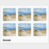 Claude Monet - Pfad der Weizenfelder in Pourville Quadratischer Aufkleber (Blatt)
