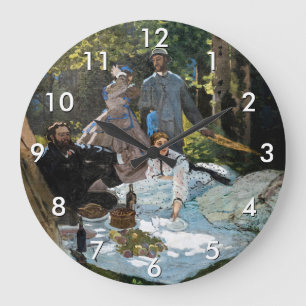 Claude Monet - Picknick im Grünen, rechtes Panel Große Wanduhr